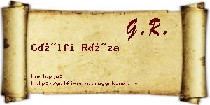 Gálfi Róza névjegykártya
